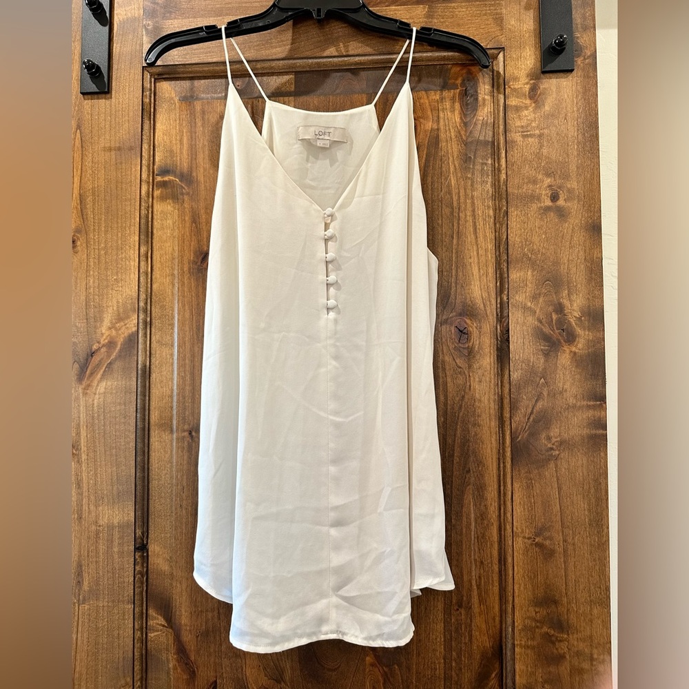 LOFT cream colored tank, very flowy with a sheer inner lining.